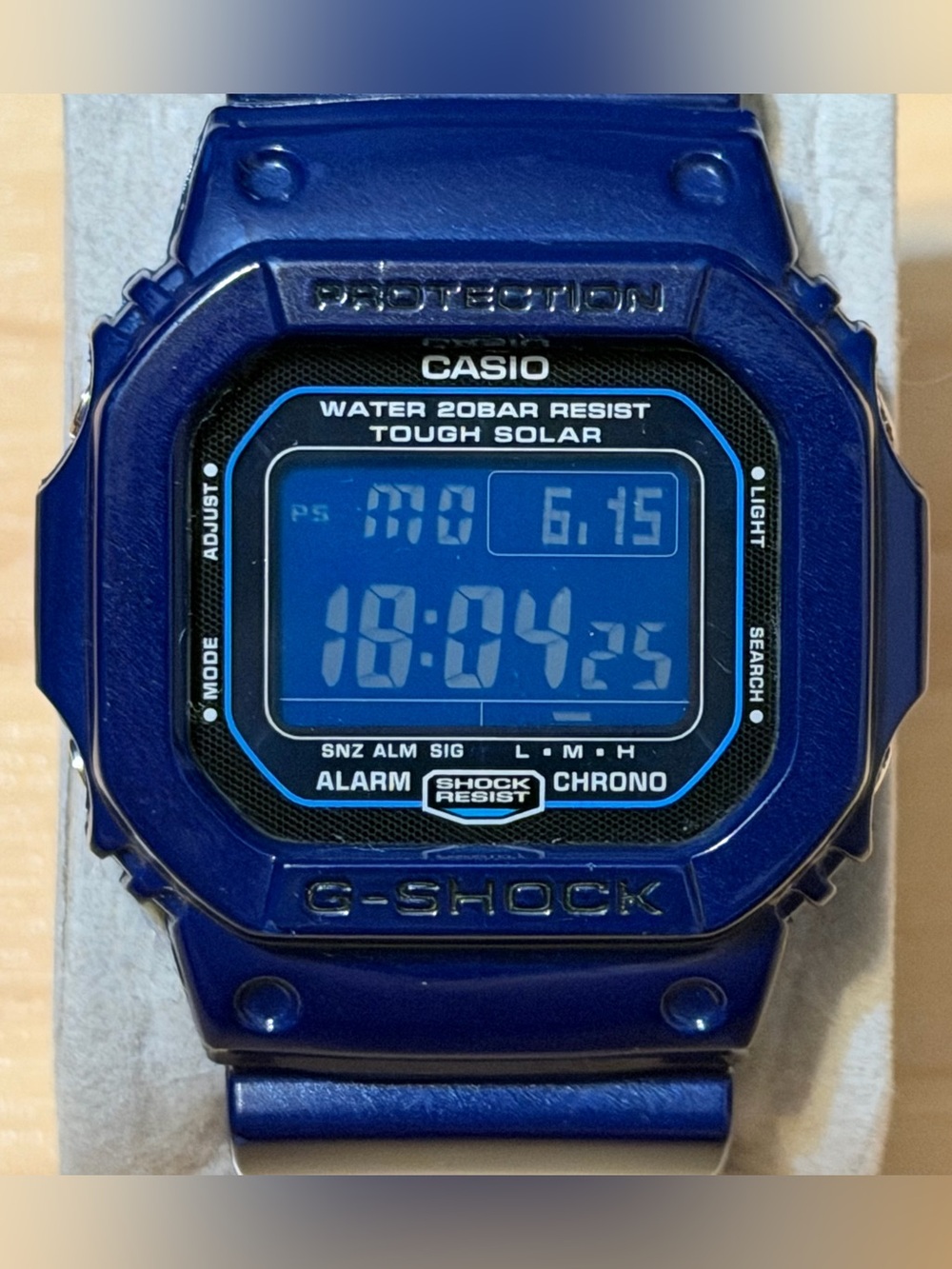 Casio G-Shock G-5600CC-2 Blue LCD Tough Solar Square 5600 Men's Digital Watch